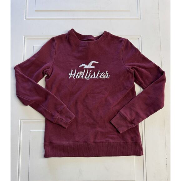 Hollister Sweaters - Woman's Hollister Maroon Burgundy Long Sleeve Sweatshirt Size XS Crewneck